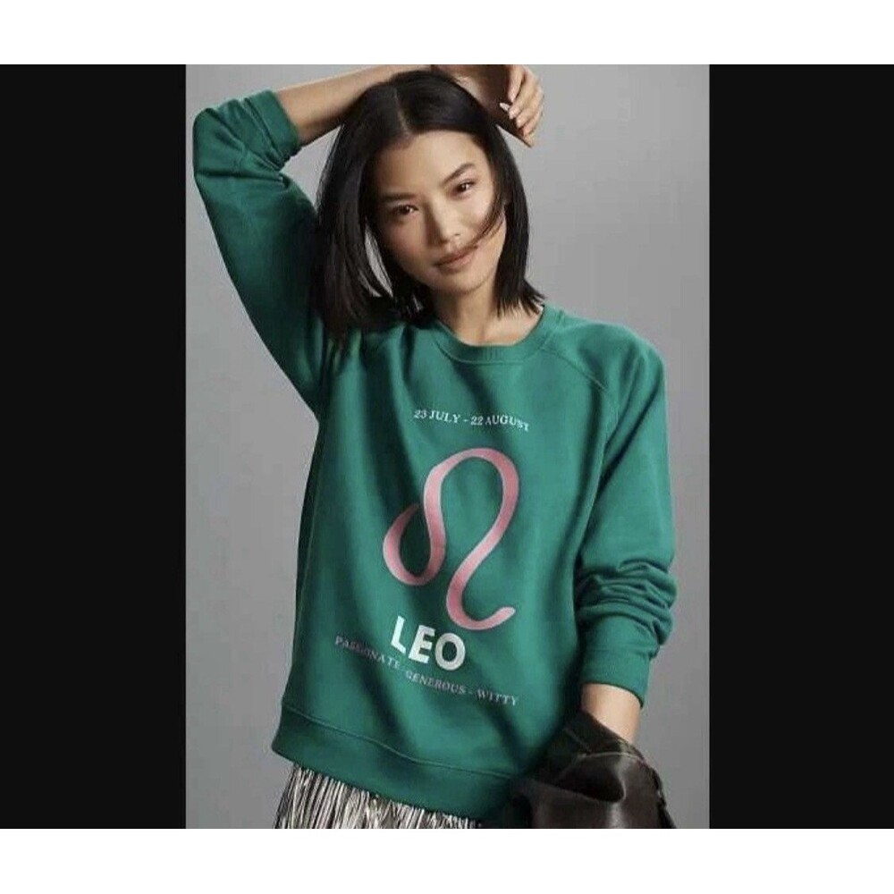 Anthropologie Sweatshirt Womens SZ Large Zodiac LEO Astrology Artist O'Sullivan - Picture 8 of 8